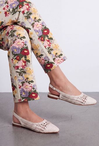 Slingback en cuir tressé - MONOPRIX PREMIUM - Modalova