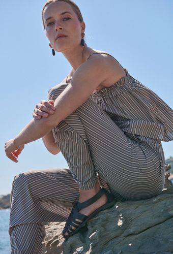 Pantalon rayé avec cordon à la taille BIO GOTS - MONOPRIX - Modalova
