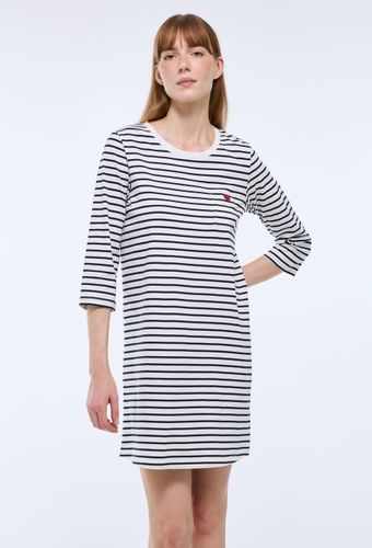 Chemise de nuit rayée avec broderie coeur en coton BIO - MONOPRIX - Modalova