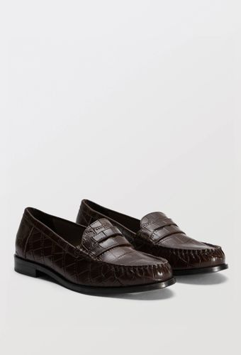 Mocassins en cuir imitation crocodile - MONOPRIX PREMIUM - Modalova