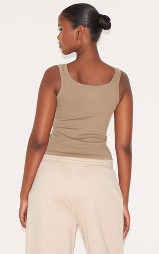 Coffee Débardeur Côtelé Échancré Contour | Taille XS - PrettyLittleThing - Modalova