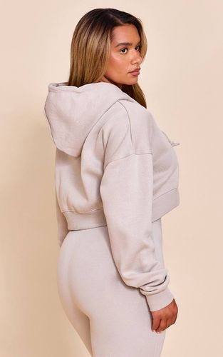 Grey Marl Sweat À Casynthétiqueche Court Shape Zippé À Manches Longues | Taille 42 - PrettyLittleThing - Modalova