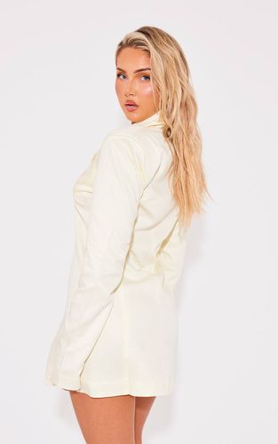 Yellow Robe Blazer Oversize À Boutons Texturée | Taille 42 - PrettyLittleThing - Modalova