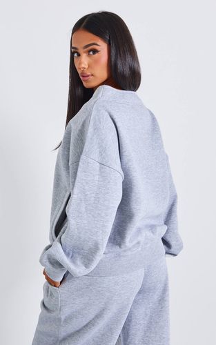 Grey Marl Sweat Petite Avec Boutons Et Poches Latérales | Taille XS - PrettyLittleThing - Modalova