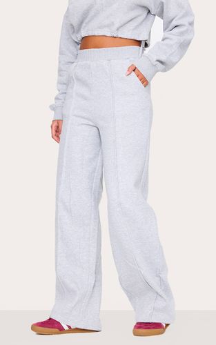 Grey Marl Jogging Tall Taille Haute Jambes Larges Avec Détails De Coutures | Taille XS - PrettyLittleThing - Modalova
