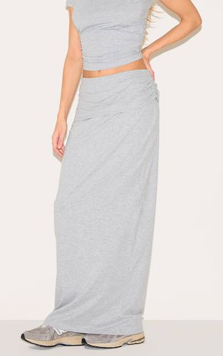 Grey Marl Jupe Longue En Coton À Taille Repliée | Taille 36 - PrettyLittleThing - Modalova