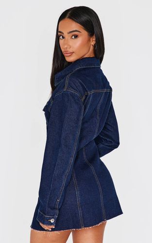 Robe Mini Ajustée En Denim À Manches Longues Petite Taille | Taille 42 - PrettyLittleThing - Modalova