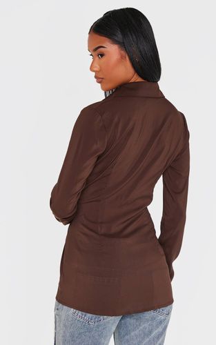 Dark Chocolate Chemise Ajustée En Mousseline | Taille 42 - PrettyLittleThing - Modalova