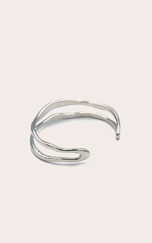 Silver Bracelet Jonc À Double Crête Ondulée - PrettyLittleThing - Modalova
