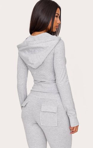 Grey Marl Haut De Survêtement Ajusté Zippé Coordonné | Taille 42 - PrettyLittleThing - Modalova