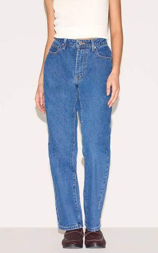 Dark Blue Petite Jean Droit Taille Haute | Taille 32 - PrettyLittleThing - Modalova