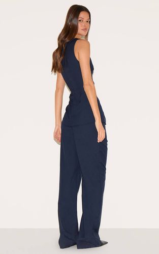 Combinaison Longue Ajustée En Tissu Tissé Col Bateau Bleu | Taille 32 - PrettyLittleThing - Modalova