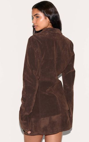 Deep Chocolate Blazer Tall En Faux Suède Cintré | Taille 36 - PrettyLittleThing - Modalova