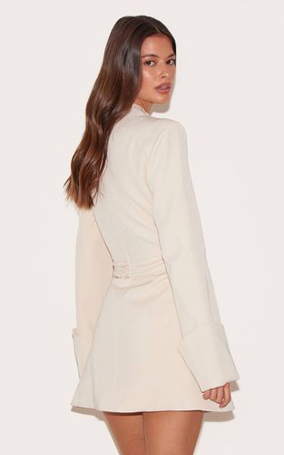 Almond Robe Blazer Tissée À Col En V | Taille 42 - PrettyLittleThing - Modalova