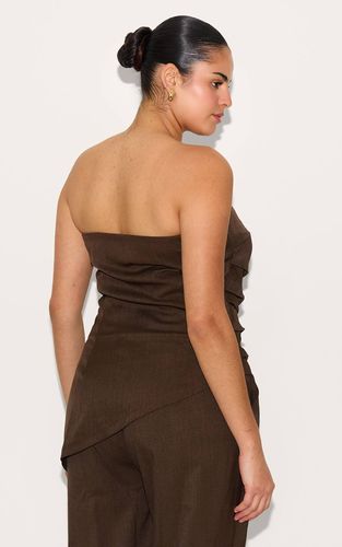 Deep Chocolate Ensemble Coordonné Haut Tissé Ajusté Grande Taille | Taille 54 - PrettyLittleThing - Modalova