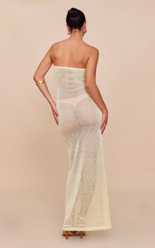 Pale Lime Robe Longue Bandeau Transparente À Sequins | Taille 42 - PrettyLittleThing - Modalova