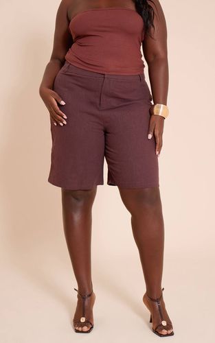 Deep Chocolate Jorts En Lin Premium Taille Haute Assortis Plus | Taille 46 - PrettyLittleThing - Modalova