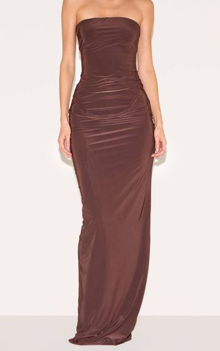 Deep Chocolate Jupe Longue En Slinky À Double Couche | Taille 32 - PrettyLittleThing - Modalova
