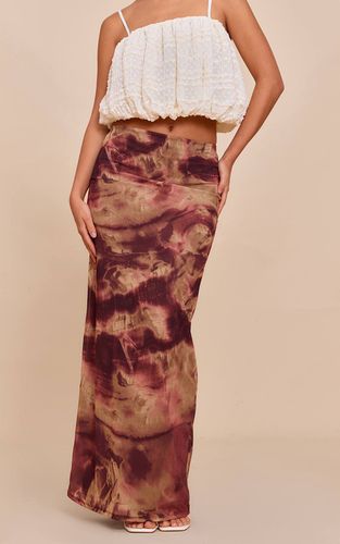 Purple Jupe Longue À Imprimé Abstrait | Taille 32 - PrettyLittleThing - Modalova