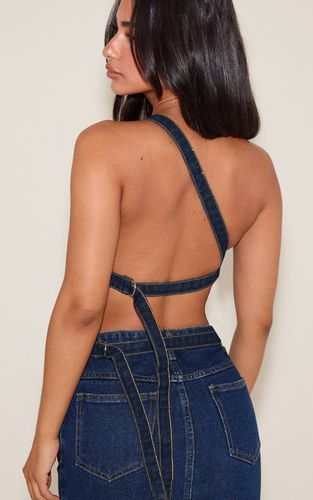 Haut En Denim Petite Asymétrique Dos Ouvert | Taille 42 - PrettyLittleThing - Modalova