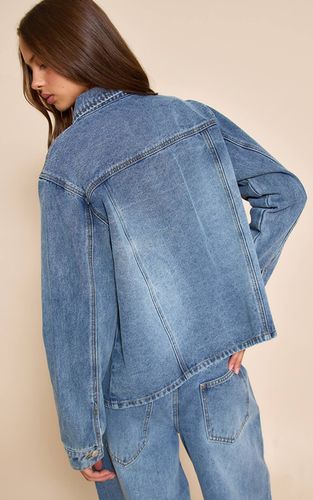 Dark Blue Chemise En Jean Oversize | Taille 42 - PrettyLittleThing - Modalova