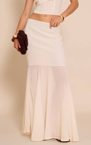 Almond Jupe Longue Évasée En Mousseline Imprimé Abstrait | Taille 32 - PrettyLittleThing - Modalova