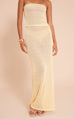 Pale Lime Jupe Longue À Sequins Texturés | Taille 42 - PrettyLittleThing - Modalova