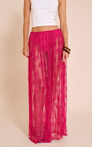 Deep Pink Jupe Longue En Dentelle Transparente | Taille 32 - PrettyLittleThing - Modalova