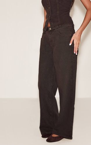Dark Chocolate Jean Large Taille Mi-haute | Taille 42 - PrettyLittleThing - Modalova