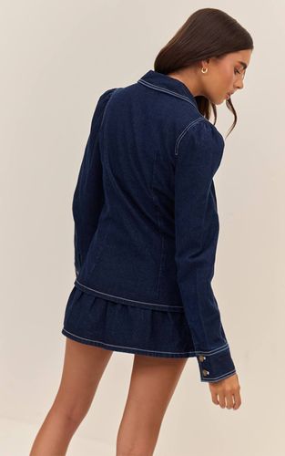 Chemise En Denim À Taille Cintrée | Taille 42 - PrettyLittleThing - Modalova