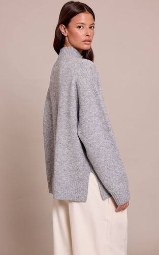Grey Marl Synthétiquell En Maille Surdimensionné À Col Polo | Taille XS - PrettyLittleThing - Modalova