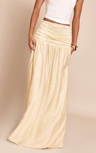 Pale Lime Jupe Longue À Taille Froncée Et Texture Gaufrée | Taille 32 - PrettyLittleThing - Modalova