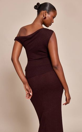 Chocolate Plum Haut Asymétrique En Maille Éponge Fine | Taille Large - PrettyLittleThing - Modalova