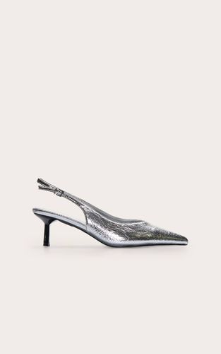 Silver Escarpin À Bride Arrière Imprimé Dalmatien Bout Pointu Talon Contrasté | Taille 36 - PrettyLittleThing - Modalova