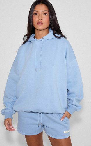 Baby Blue Sweat À Casynthétiqueche Oversize Plt Studio Avec Impression Bouffante | Taille XS - PrettyLittleThing - Modalova