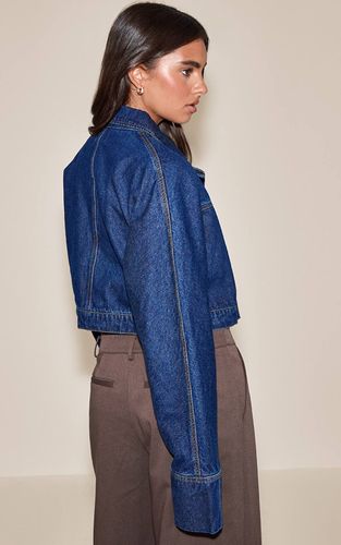 Veste En Jean À Patte De Boutonnage Dissimulée | Taille 42 - PrettyLittleThing - Modalova