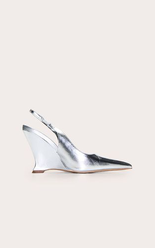 Silver Mule Compensée À Bride Arrière | Taille 36 - PrettyLittleThing - Modalova