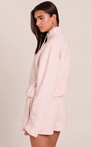 Baby Pink Sweat-shirt À Col Cheminée Avec Cordon De Serrage Contrasté | Taille XL - PrettyLittleThing - Modalova
