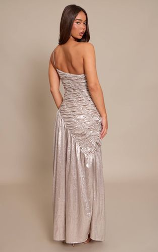 Silver Robe Maxi Asymétrique Froncée Extrême | Taille 36 - PrettyLittleThing - Modalova