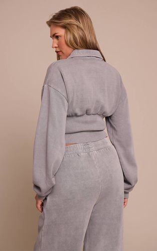 Grey Marl Sweat-shirt Polo Taille Cintrée Shape | Taille 42 - PrettyLittleThing - Modalova