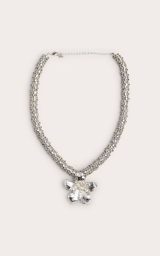 Silver Collier Plastron À Fleur - PrettyLittleThing - Modalova