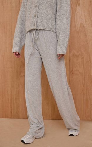 Grey Marl Pantalon Large Côtelé Chiné À Cordon De Serrage | Taille 42 - PrettyLittleThing - Modalova
