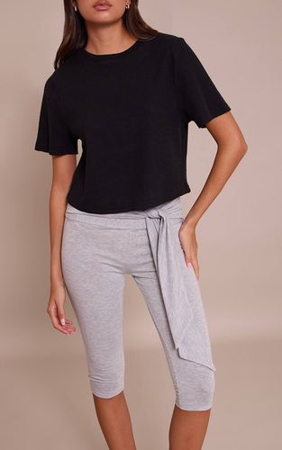 Grey Marl Capri En Jersey Avec Détail Ceinture Drapée À La Taille | Taille 44 - PrettyLittleThing - Modalova