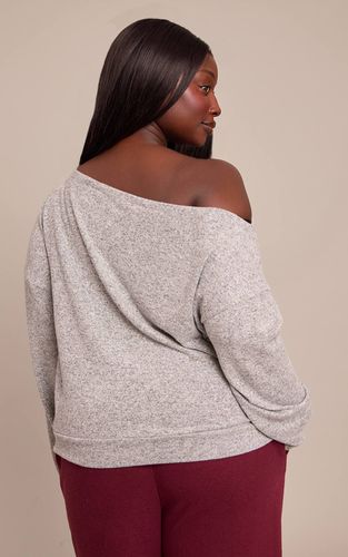 Grey Marl Haut Grande Taille En Maille Douce Asymétrique Oversize Ample À Manches Longues | Taille 46 - PrettyLittleThing - Modalova