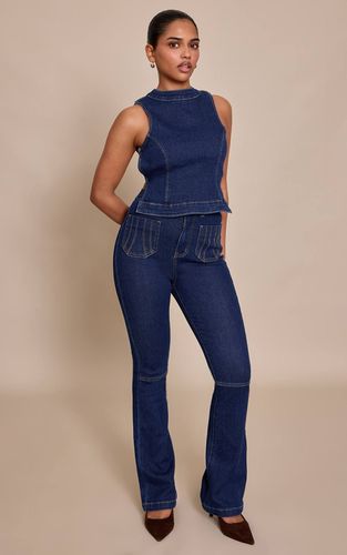 Jean Évasé Ajusté En Denim Petite | Taille 32 - PrettyLittleThing - Modalova