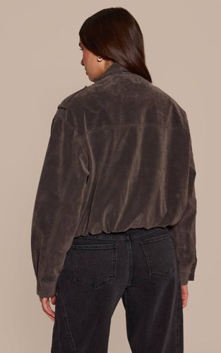 Dark Grey Blouson Aviateur En Synthétique Avec Col Montant Et Détails De Poches | Taille XS - PrettyLittleThing - Modalova