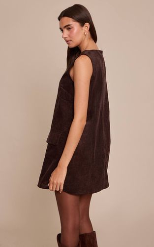 Deep Chocolate Robe Droite Ample Col Bateau En Velours Côtelé | Taille 42 - PrettyLittleThing - Modalova