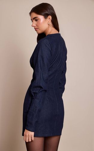Robe Moulante Bleue À Manches Longues | Taille 42 - PrettyLittleThing - Modalova