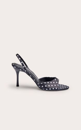 Black Polkadot Escarpins À Bride Arrière À Talons Hauts Bout Ouvert À Pois | Taille 40 - PrettyLittleThing - Modalova
