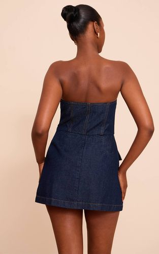 Robe Mini En Denim Trapèze Structurée Bustier | Taille 44 - PrettyLittleThing - Modalova